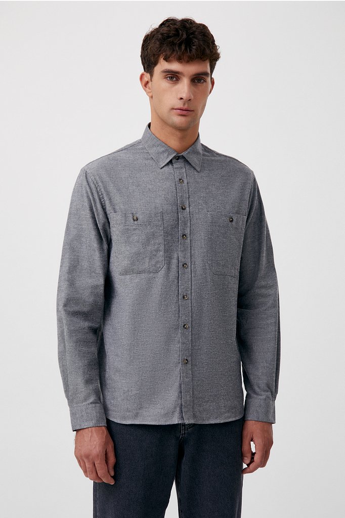 Классическая мужская рубашка из хлопка, Модель FWB61041, Фото №1