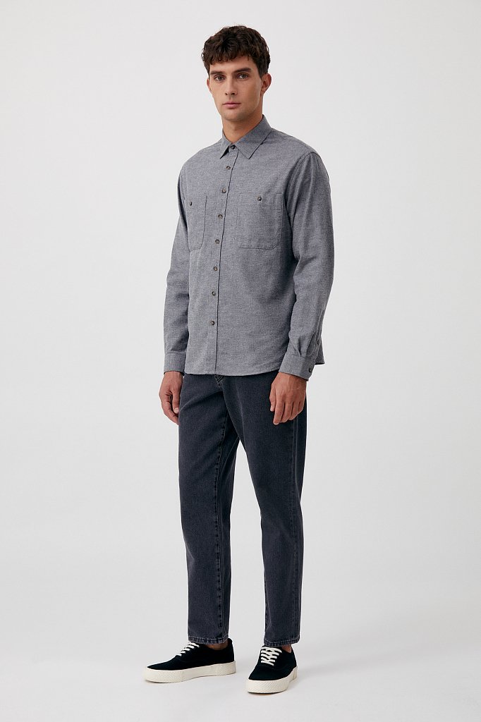 Классическая мужская рубашка из хлопка, Модель FWB61041, Фото №2