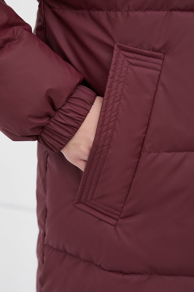 Утепленное пальто женское с капюшоном, Модель FWB110119, Фото №6