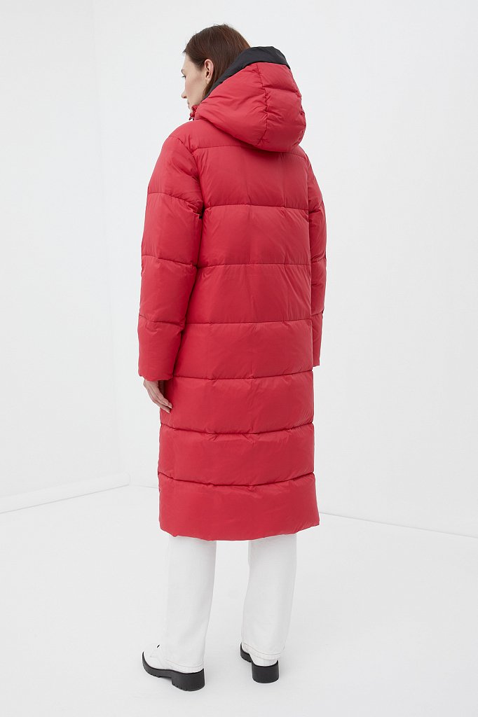 Пуховое пальто женское с капюшоном, Модель FWB11014, Фото №5