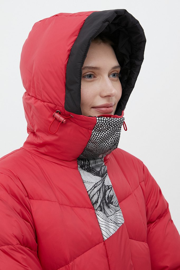 Пуховое пальто женское с капюшоном, Модель FWB11014, Фото №6