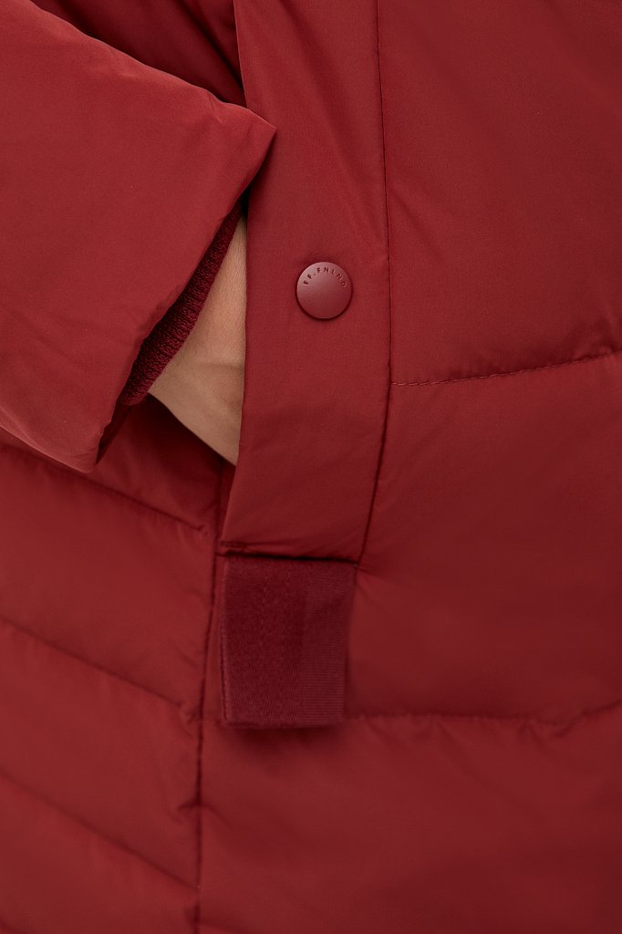 Пуховое пальто женское с капюшоном, Модель FWB110141, Фото №7