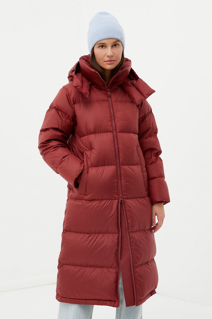Пуховое пальто женское, Модель FWB110143, Фото №1