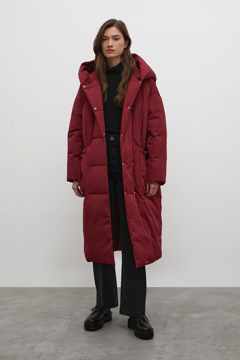 Пуховое пальто  с капюшоном, Модель FWB11023, Фото №2