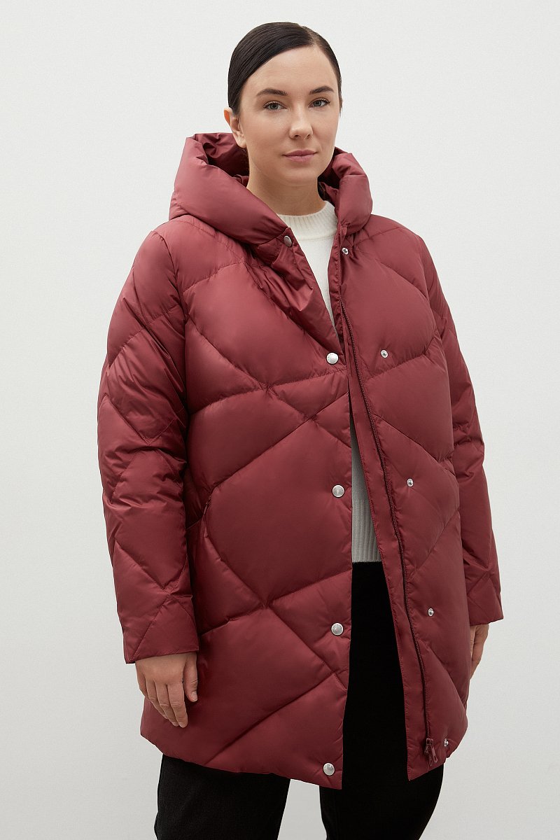 Пуховое пальто с капюшоном, Модель FWB160126, Фото №1