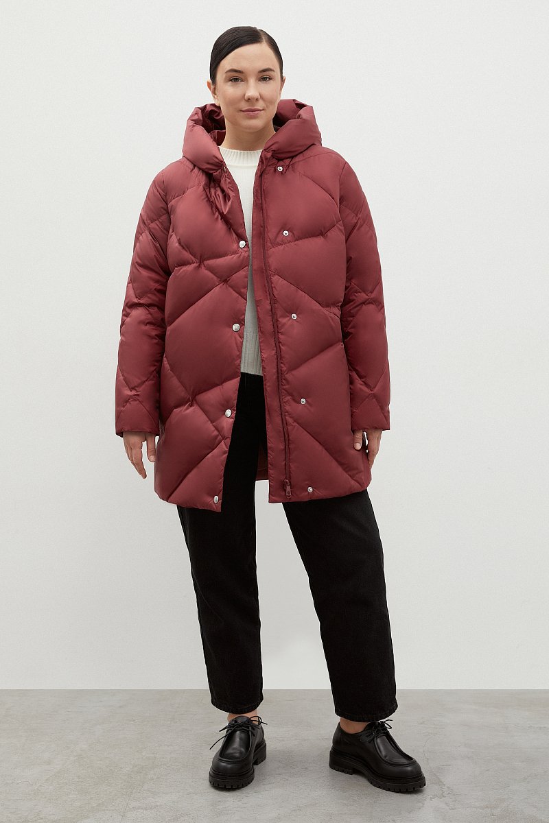 Пуховое пальто с капюшоном, Модель FWB160126, Фото №2