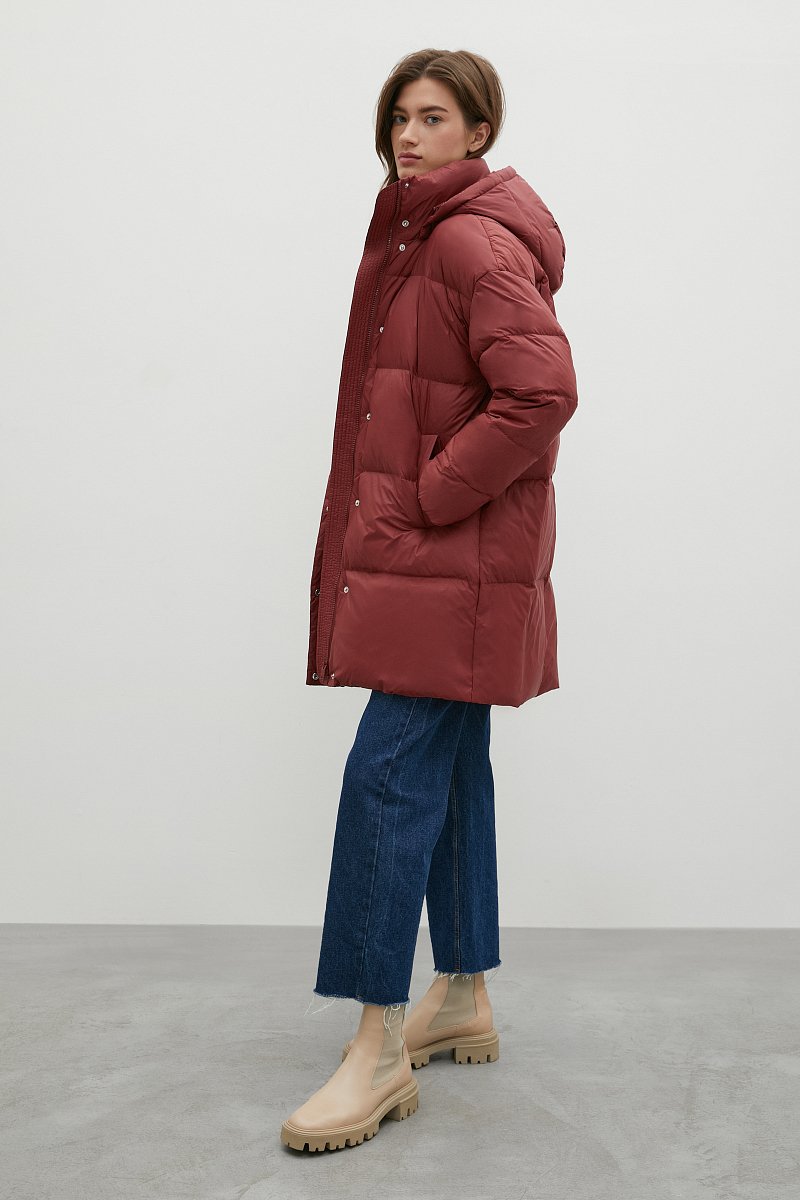 Пуховое пальто с капюшоном, Модель FWB51058, Фото №2