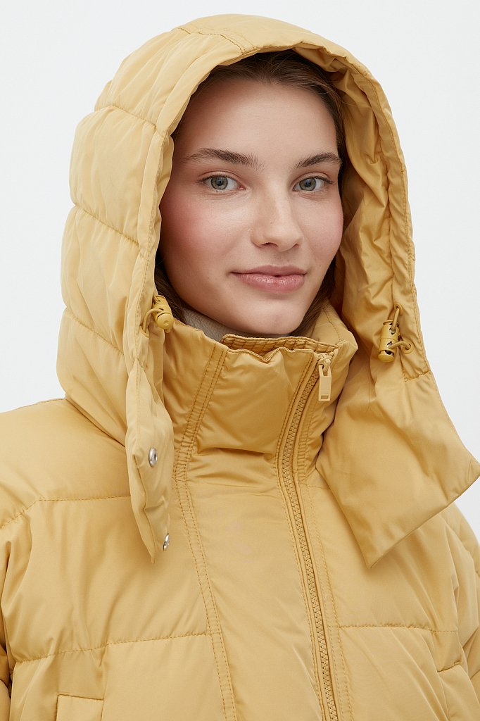 Утепленное пальто женское с капюшоном, Модель FWB11031, Фото №6