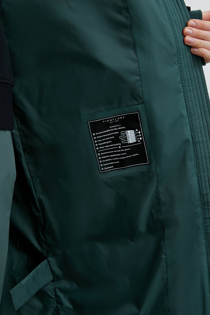 Двухцветное утепленное пальто, Модель FWB11003, Фото №3