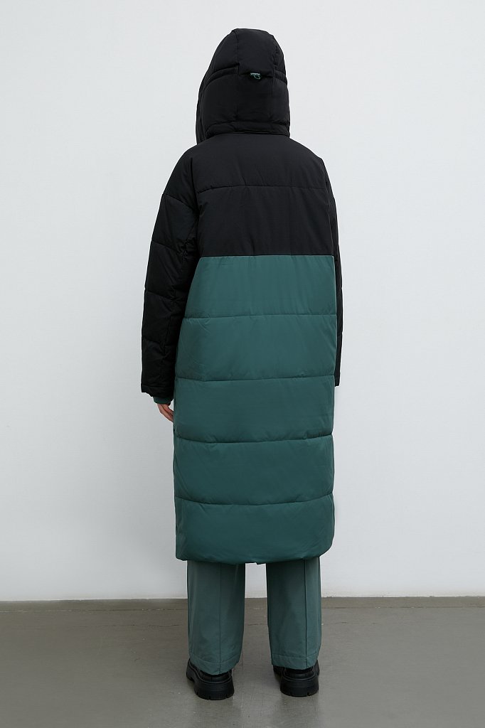 Двухцветное утепленное пальто, Модель FWB11003, Фото №6