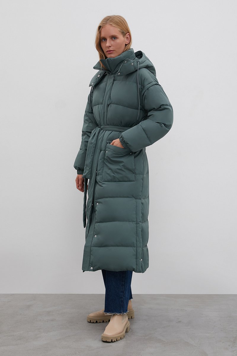 Пуховое пальто  с капюшоном, Модель FWB11006, Фото №3