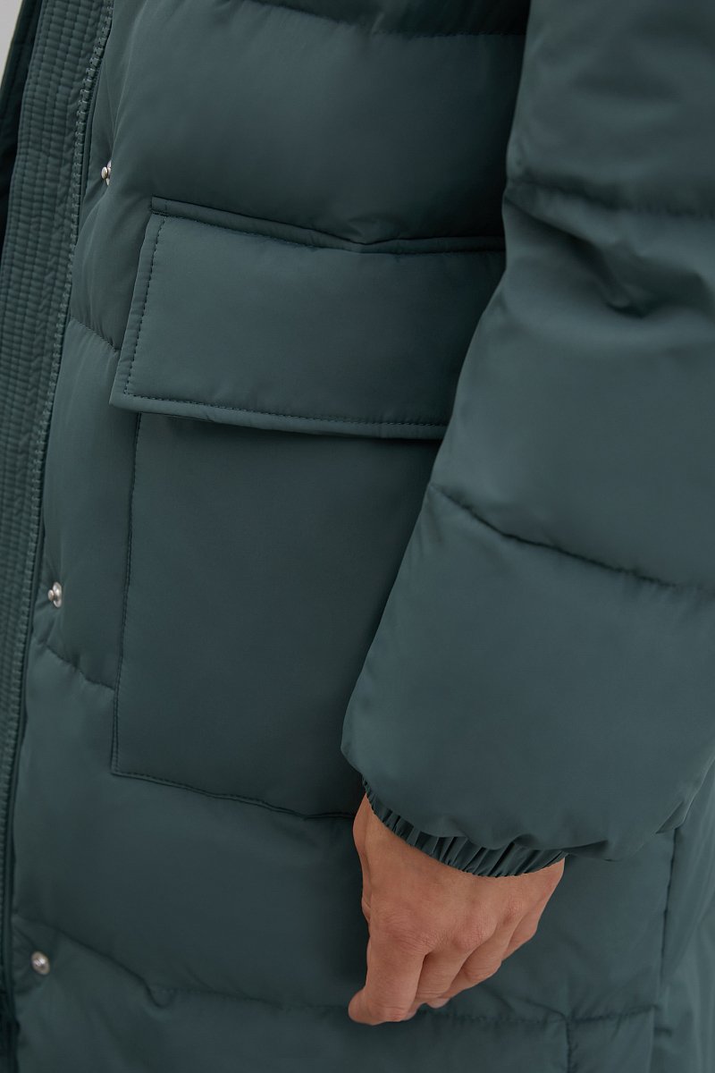Пуховое пальто  с капюшоном, Модель FWB11006, Фото №5