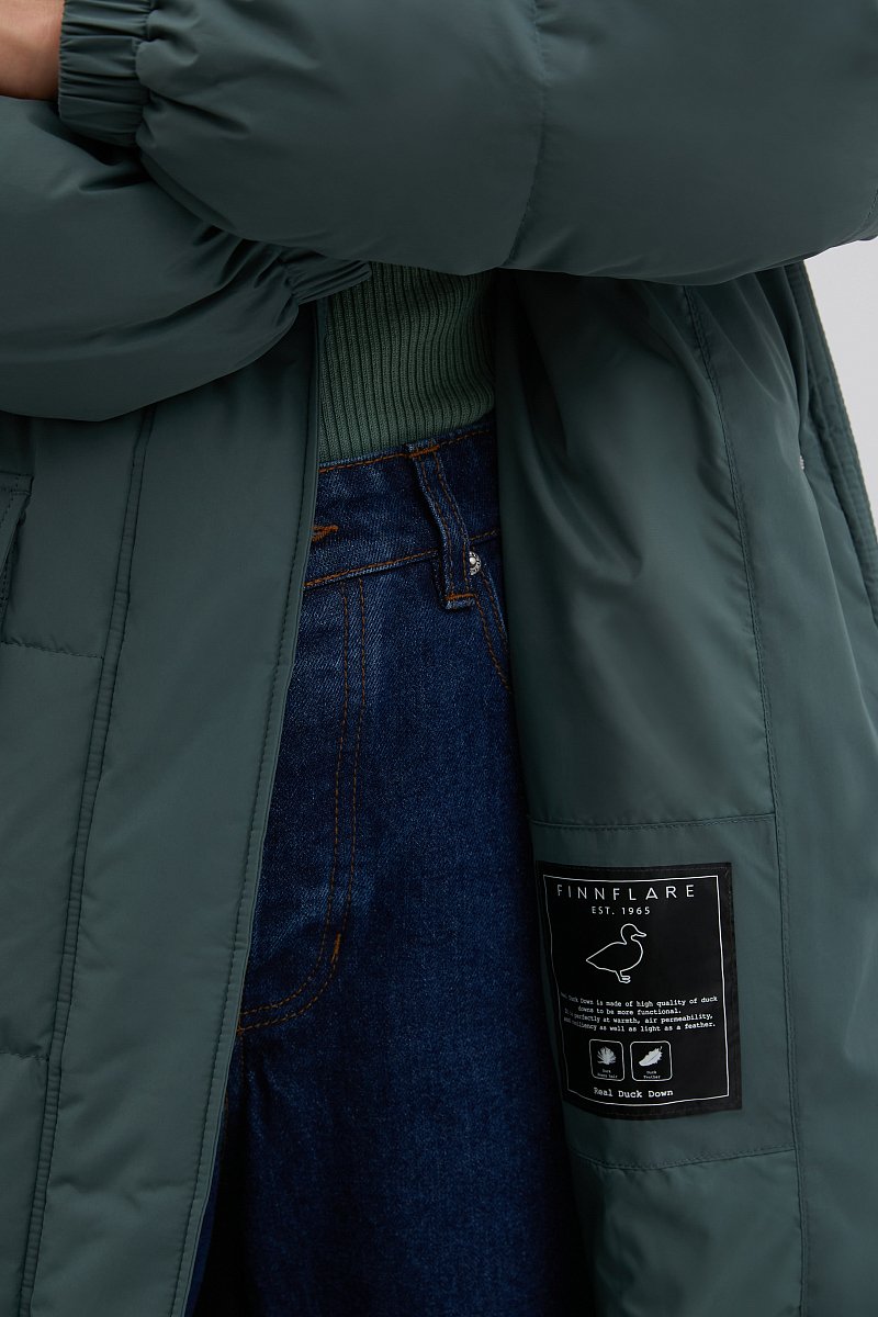 Пуховое пальто  с капюшоном, Модель FWB11006, Фото №6