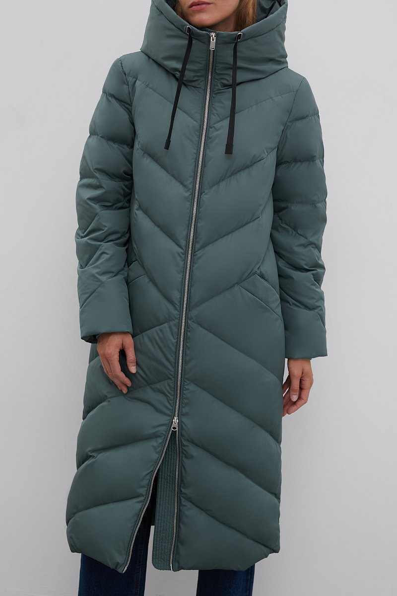 Пуховое пальто  с капюшоном, Модель FWB11009, Фото №3
