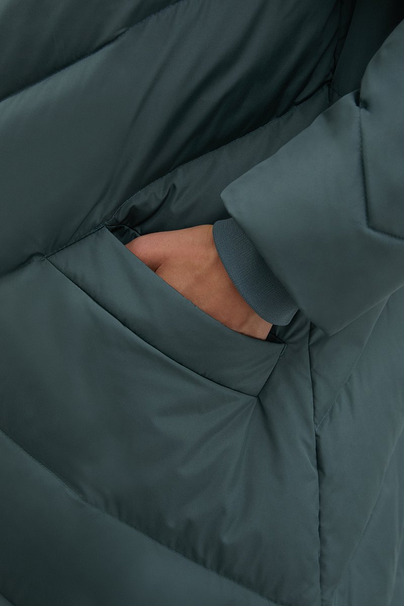 Пуховое пальто  с капюшоном, Модель FWB11009, Фото №7