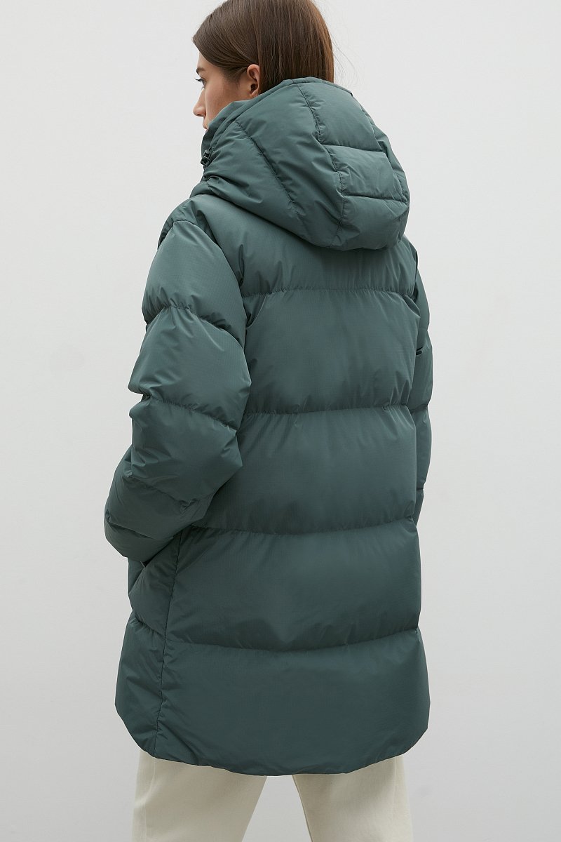 Стеганое пуховое пальто с капюшоном, Модель FWB110147, Фото №5