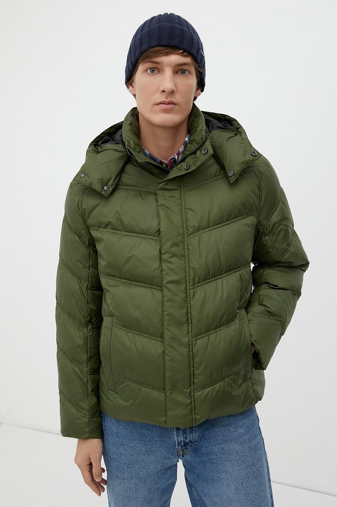 Утепленная куртка мужская с капюшоном, Модель FWB61036, Фото №1