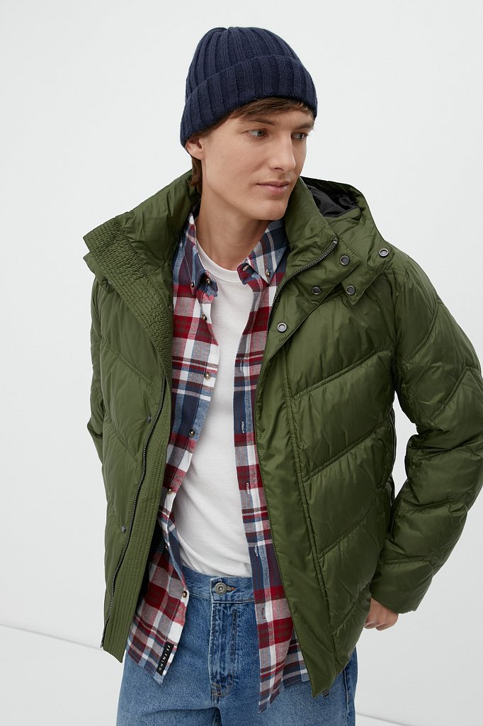 Утепленная куртка мужская с капюшоном, Модель FWB61036, Фото №3