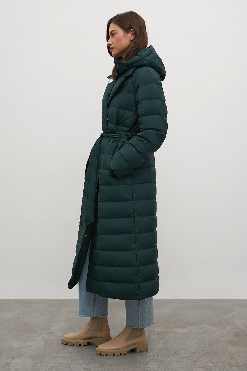 Стеганое пуховое пальто  с капюшоном, Модель FWB11012, Фото №3