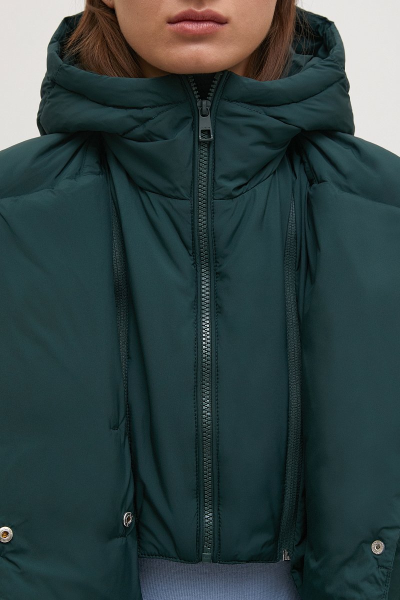 Стеганое пуховое пальто  с капюшоном, Модель FWB11012, Фото №6