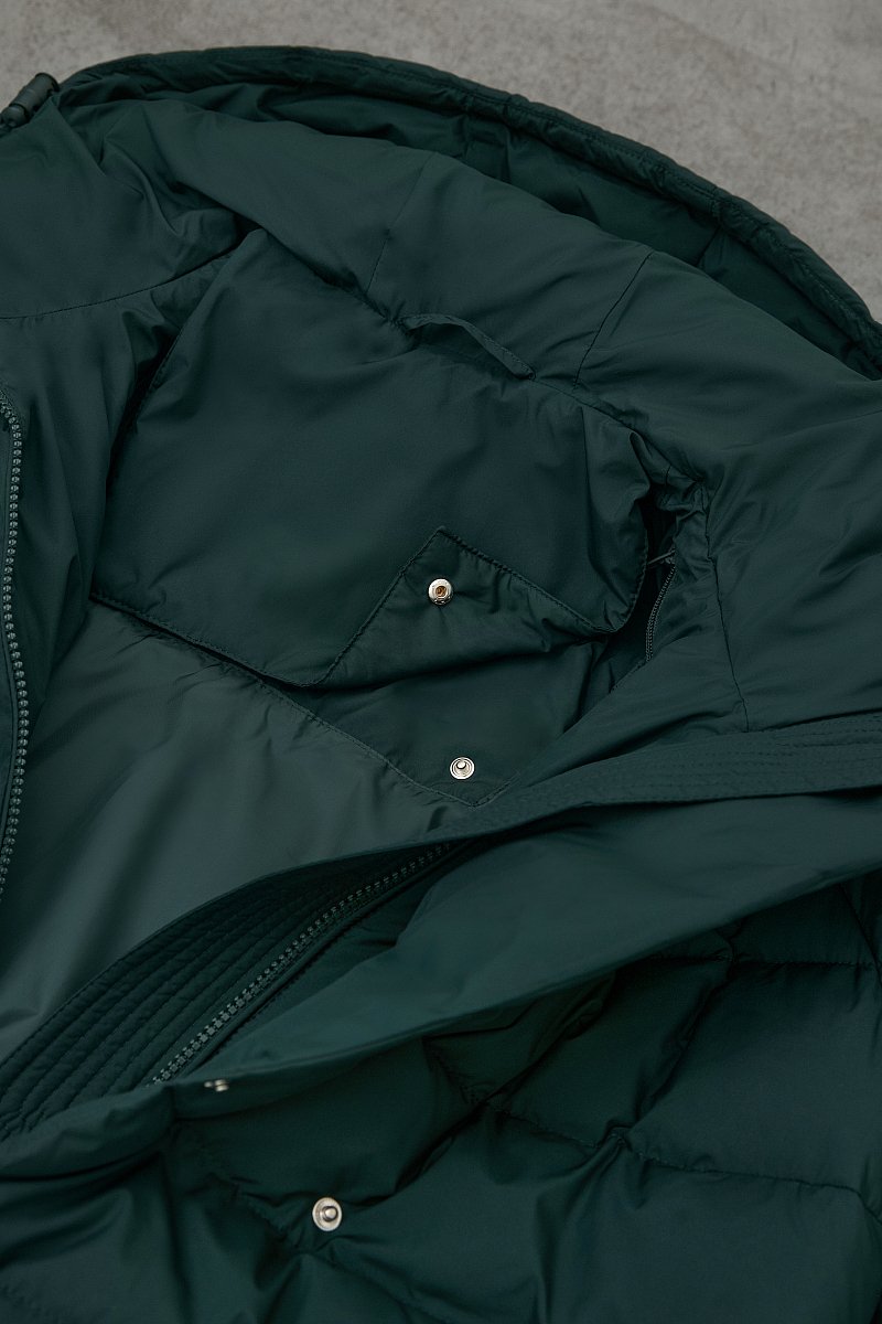 Стеганое пуховое пальто  с капюшоном, Модель FWB11012, Фото №6