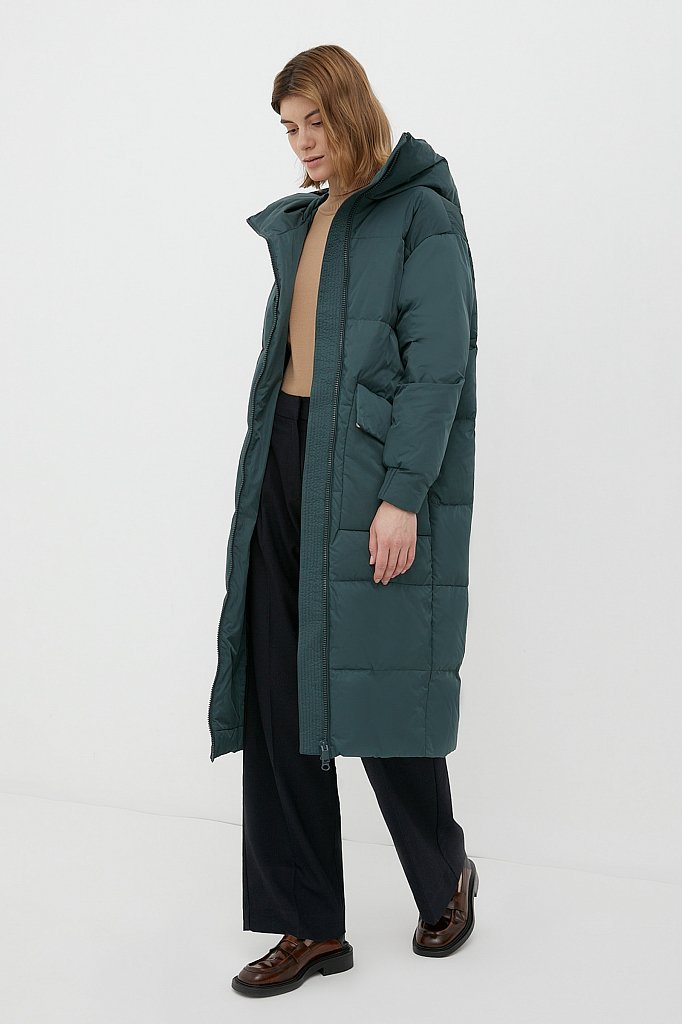 Пуховое пальто женское, Модель FWB110140, Фото №2