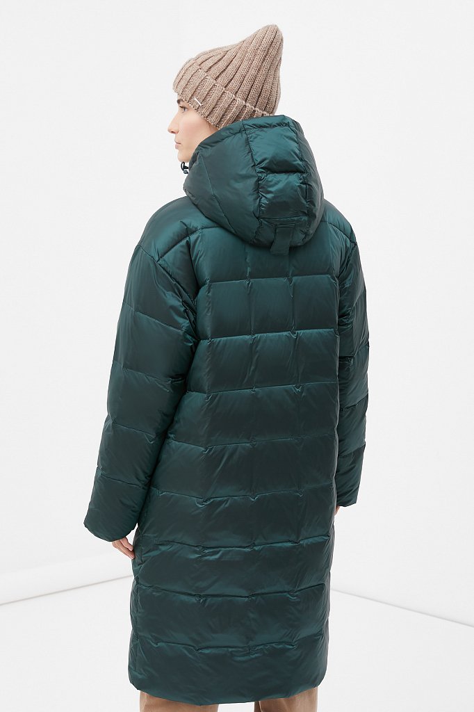 Пуховое пальто женское с капюшоном, Модель FWB51059, Фото №5