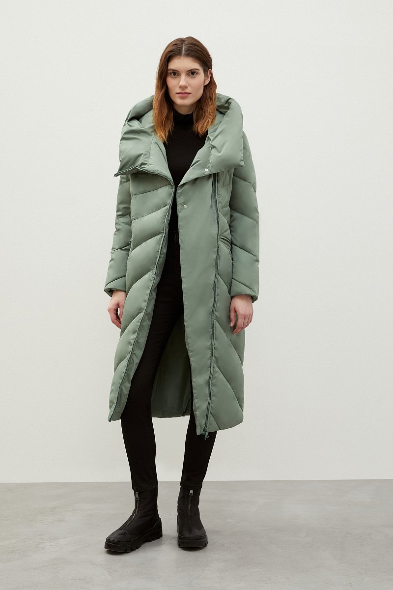 Утепленное пальто женское с капюшоном, Модель FWB11010, Фото №2