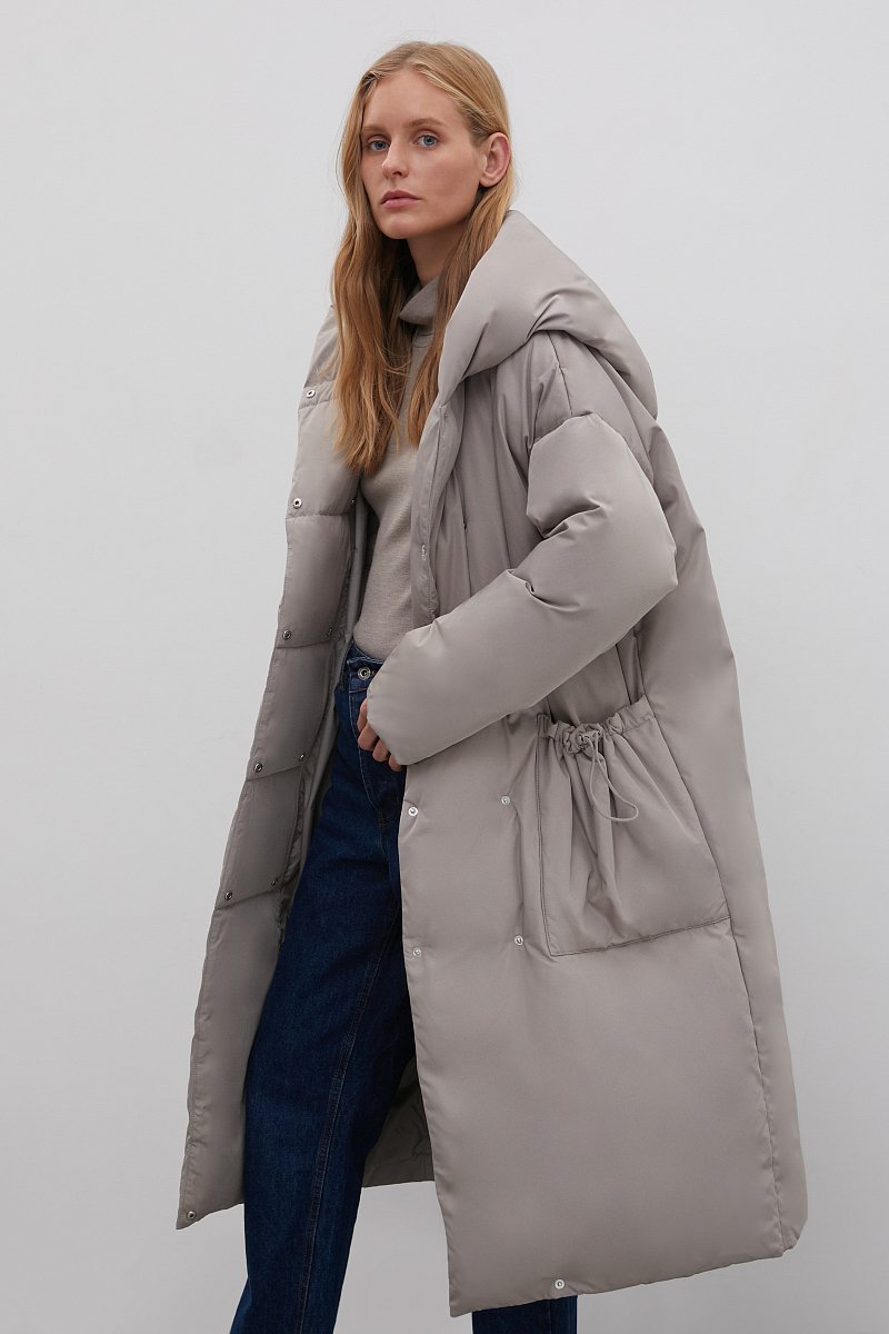 Пуховое пальто  с капюшоном, Модель FWB11023, Фото №4