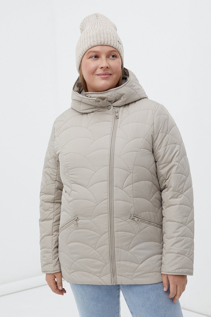 Утепленная стеганная женская куртка с капюшоном, Модель FWB160125, Фото №1