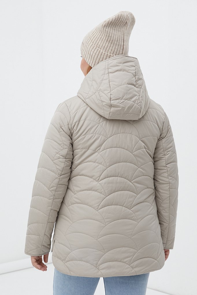 Утепленная стеганная женская куртка с капюшоном, Модель FWB160125, Фото №4