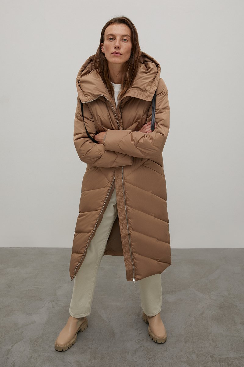 Пуховое пальто  с капюшоном, Модель FWB11009, Фото №2