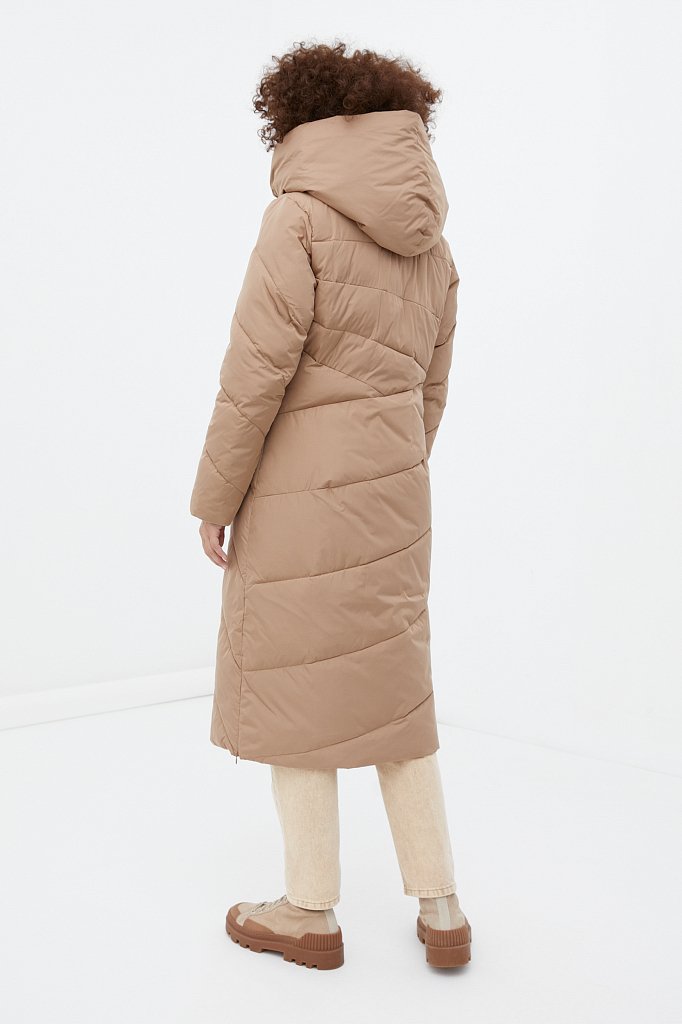 Утепленное пальто женское с капюшоном, Модель FWB11010, Фото №4