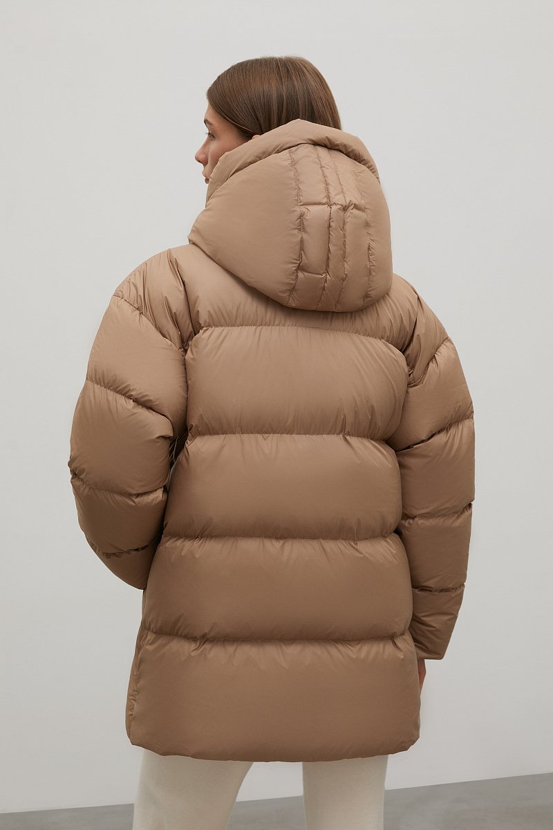 Стеганое пуховое пальто с капюшоном, Модель FWB11025, Фото №5