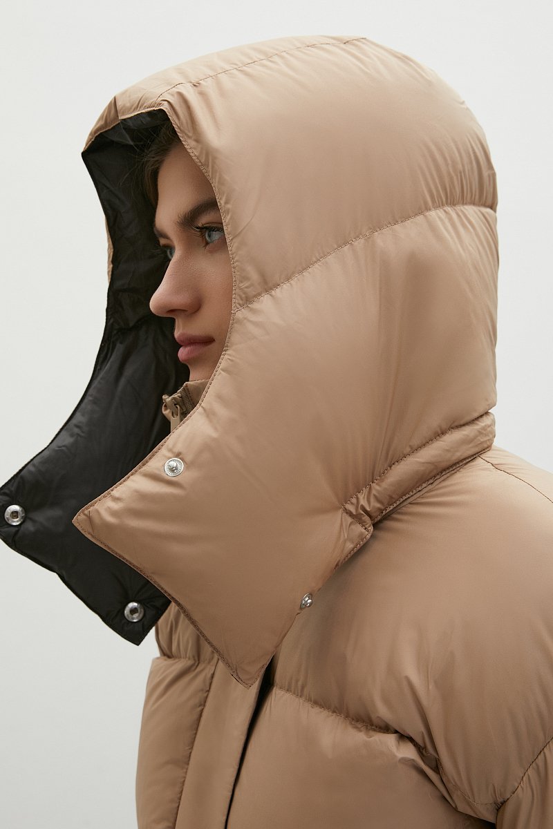 Стеганое пуховое пальто с капюшоном, Модель FWB11026, Фото №6