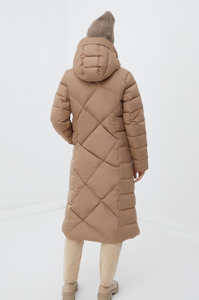 Пуховое пальто женское с капюшоном, Модель FWB11066, Фото №5