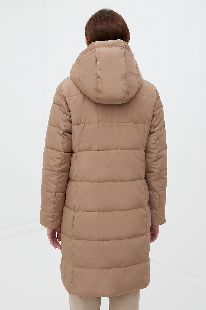 Утепленное пальто женское с капюшоном, Модель FWB11068, Фото №5
