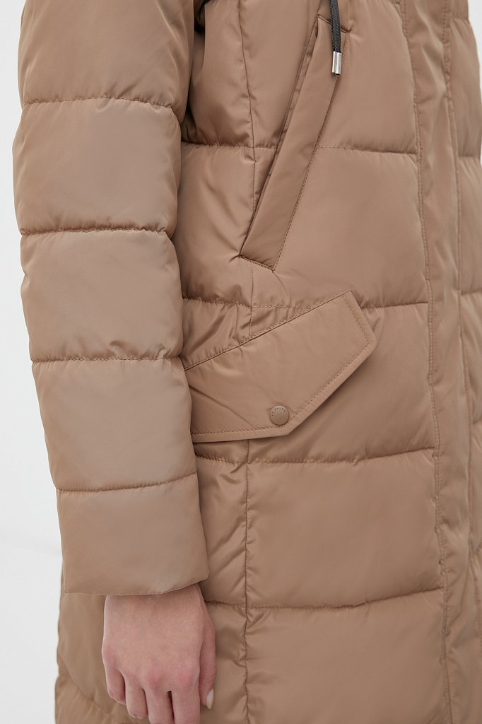 Утепленное пальто женское с капюшоном, Модель FWB11068, Фото №7