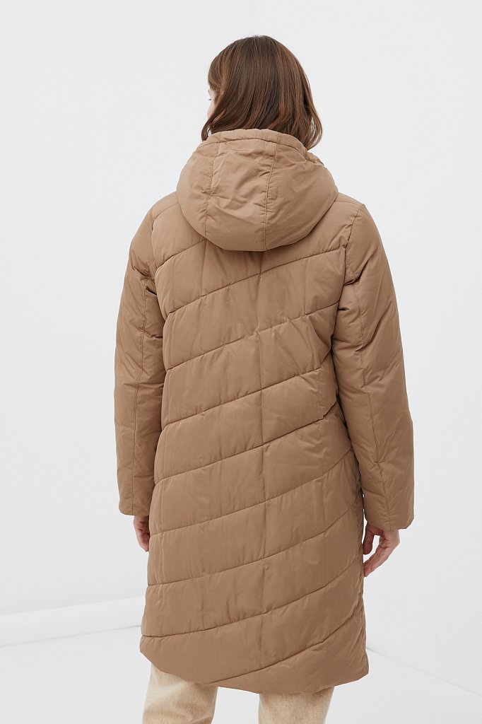 Утепленное пальто женское с капюшоном, Модель FWB11074, Фото №5