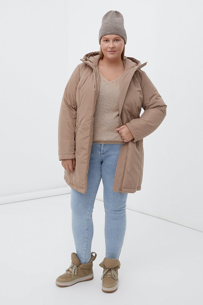 Утепленное пальто женское с капюшоном, Модель FWB160129, Фото №2