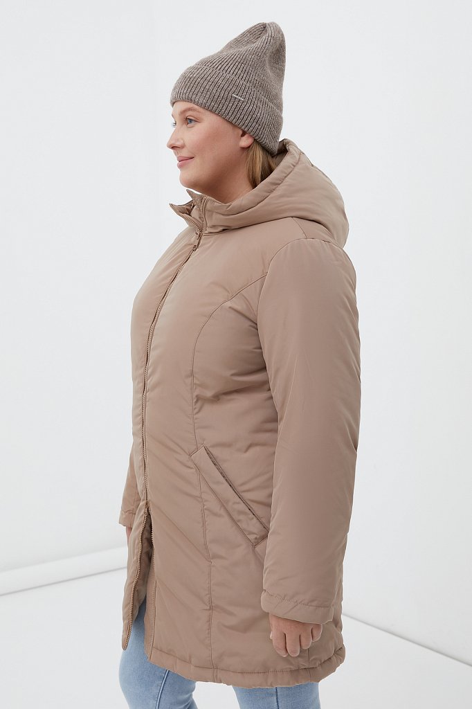 Утепленное пальто женское с капюшоном, Модель FWB160129, Фото №3