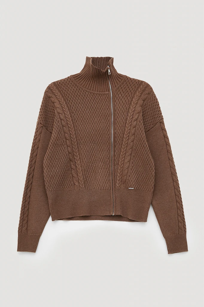 Трикотажный жакет женский на молнии, Модель FWB11159, Фото №7