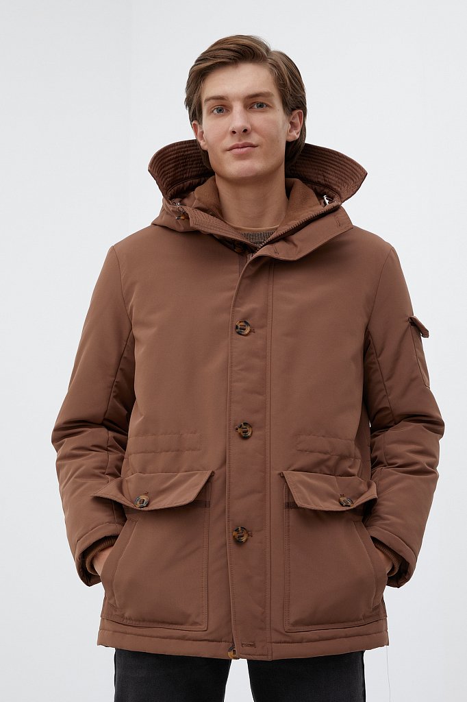 Утепленная куртка мужская с капюшоном, Модель FWB21004, Фото №1