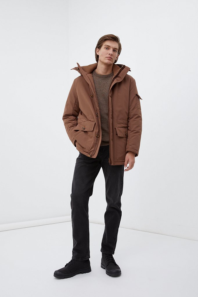 Утепленная куртка мужская с капюшоном, Модель FWB21004, Фото №2