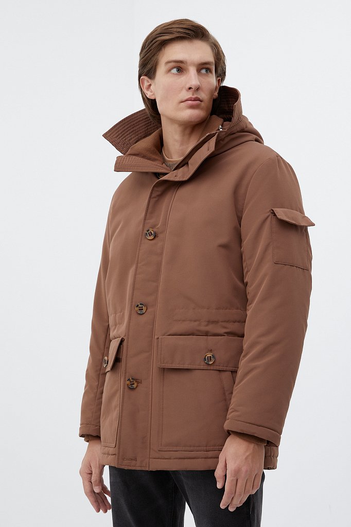 Утепленная куртка мужская с капюшоном, Модель FWB21004, Фото №4