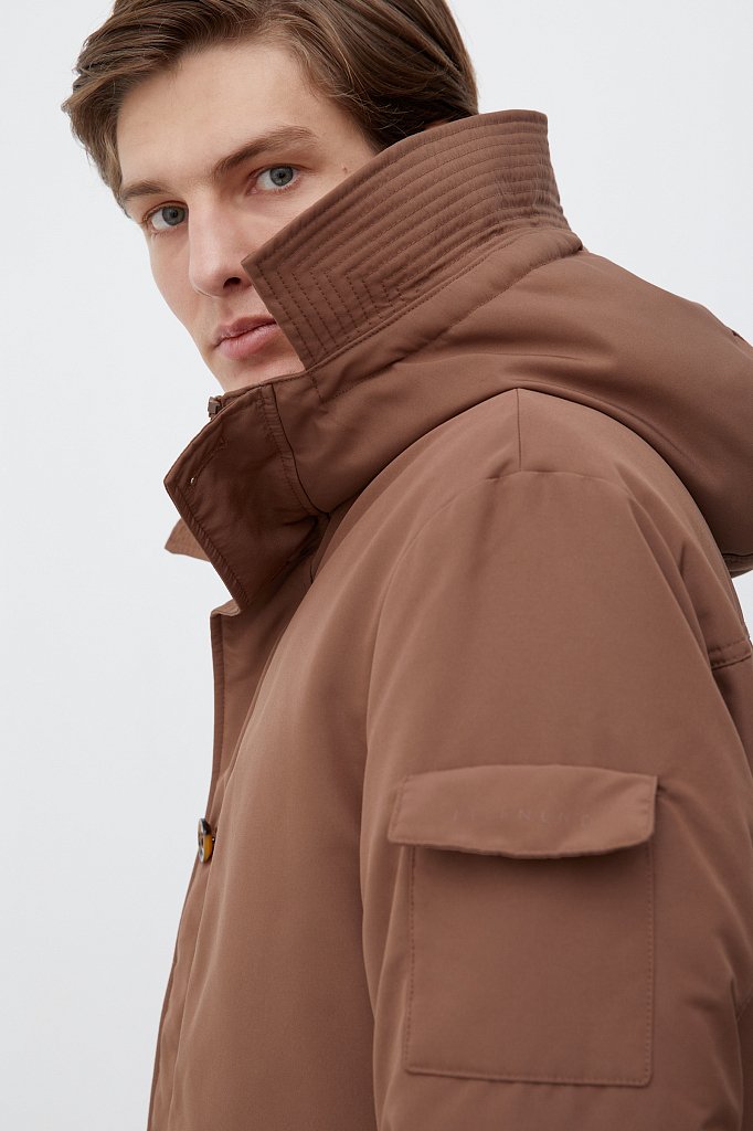 Утепленная куртка мужская с капюшоном, Модель FWB21004, Фото №7