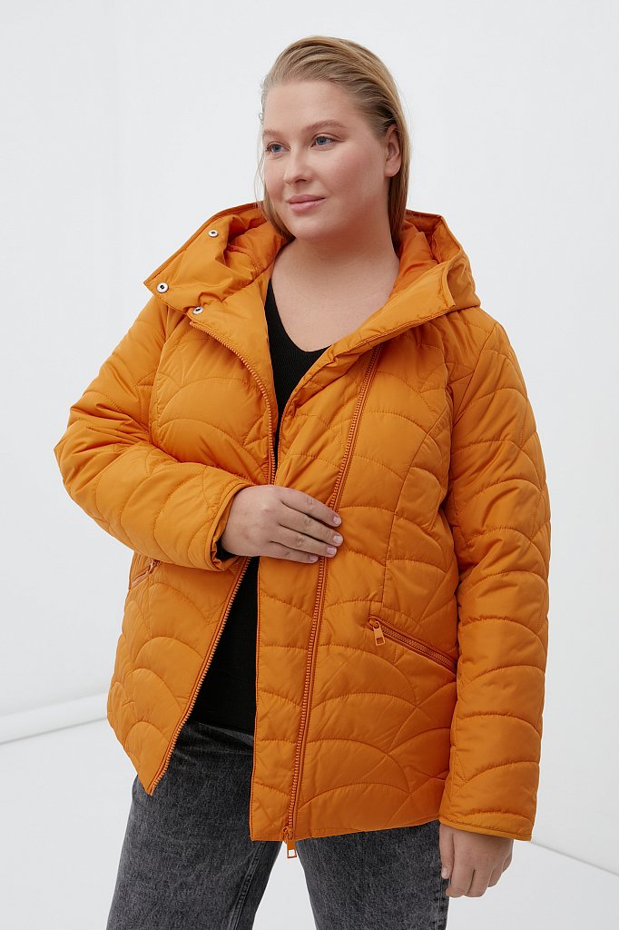 Утепленная стеганная женская куртка с капюшоном, Модель FWB160125, Фото №1