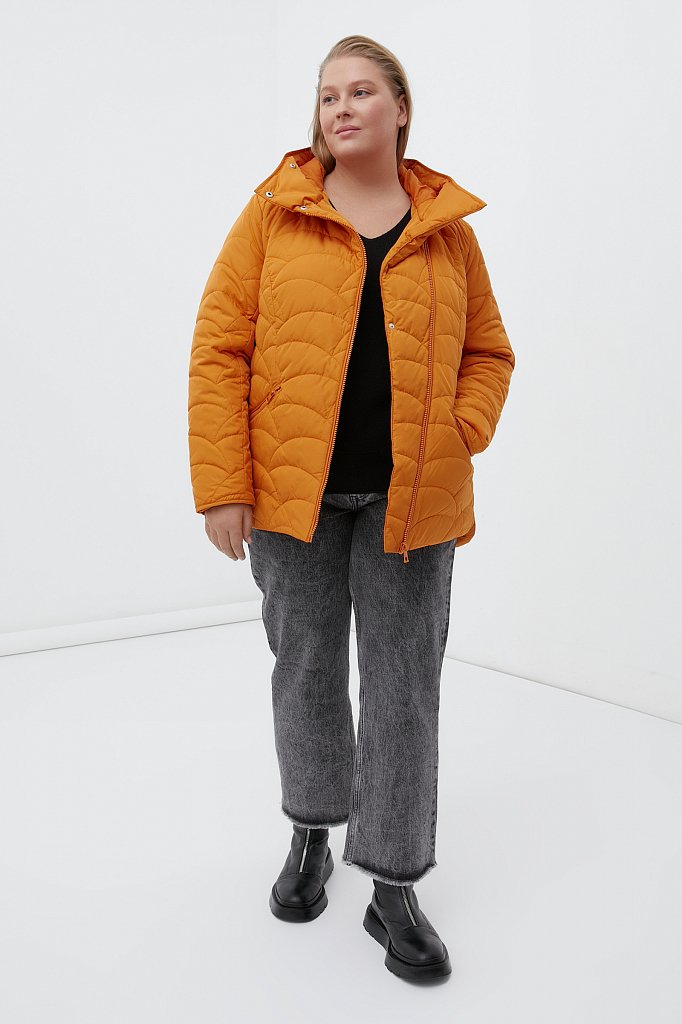 Утепленная стеганная женская куртка с капюшоном, Модель FWB160125, Фото №2