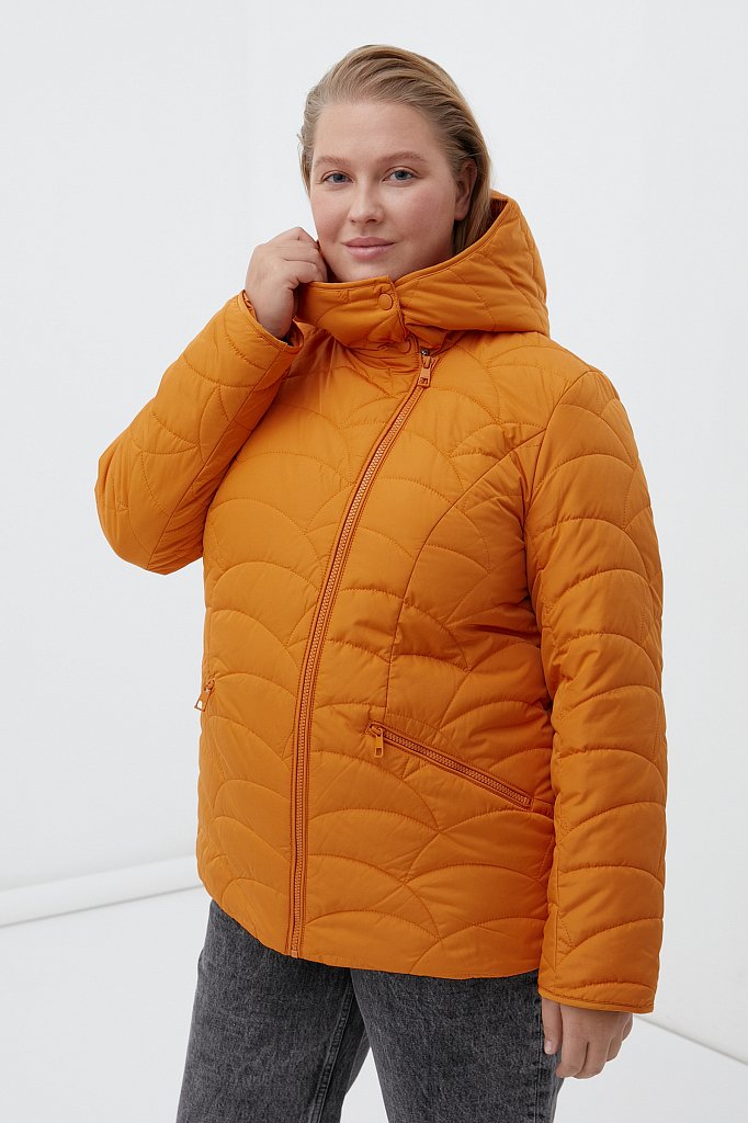 Утепленная стеганная женская куртка с капюшоном, Модель FWB160125, Фото №3