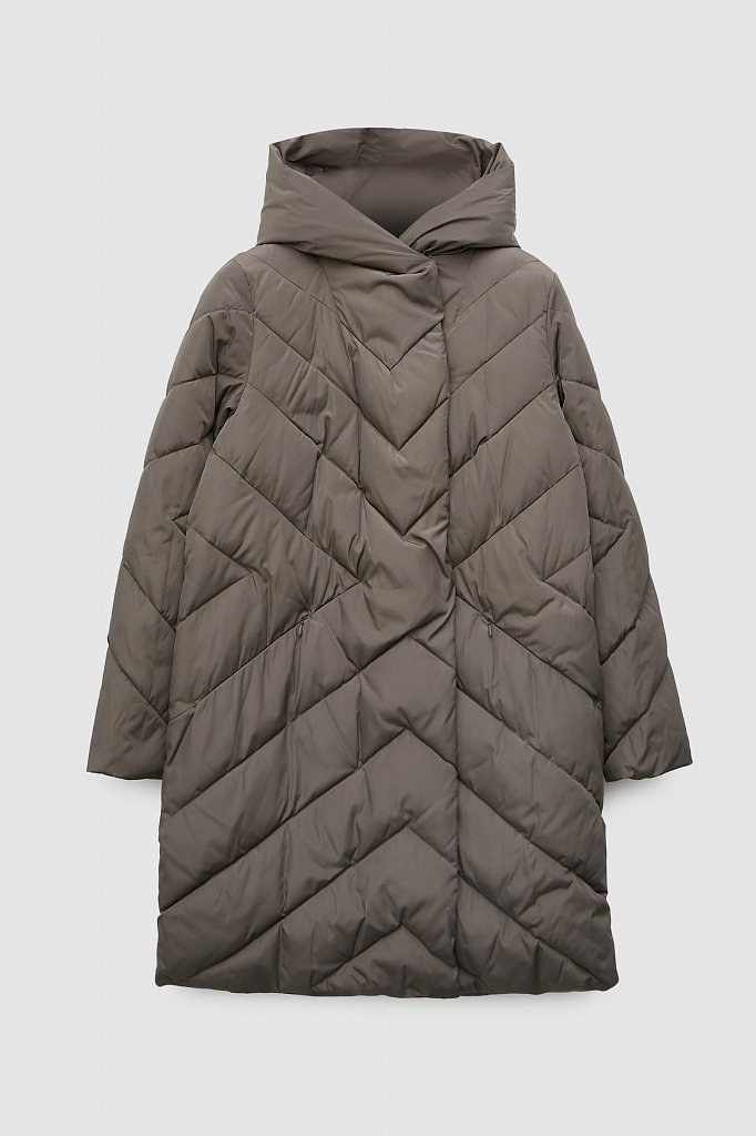 Утепленное пальто женское с капюшоном, Модель FWB110123, Фото №7